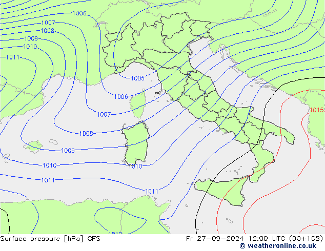 Surface pressure CFS Fr 27.09.2024 12 UTC