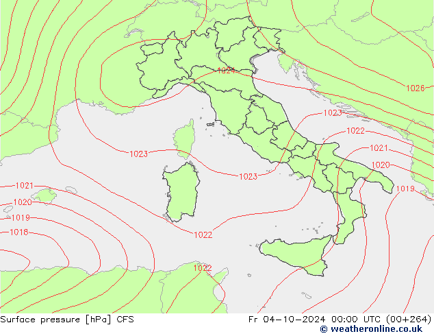 Surface pressure CFS Fr 04.10.2024 00 UTC