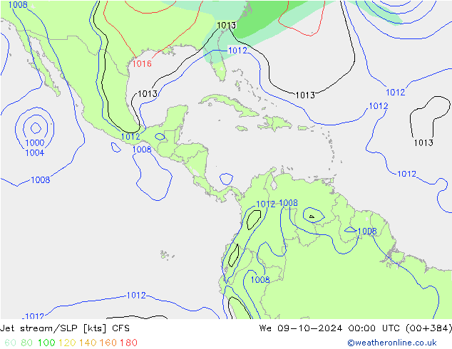 Corrente a getto CFS mer 09.10.2024 00 UTC