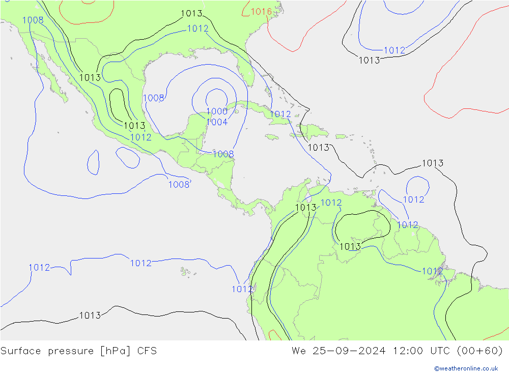 Surface pressure CFS We 25.09.2024 12 UTC