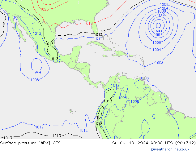 Surface pressure CFS Su 06.10.2024 00 UTC