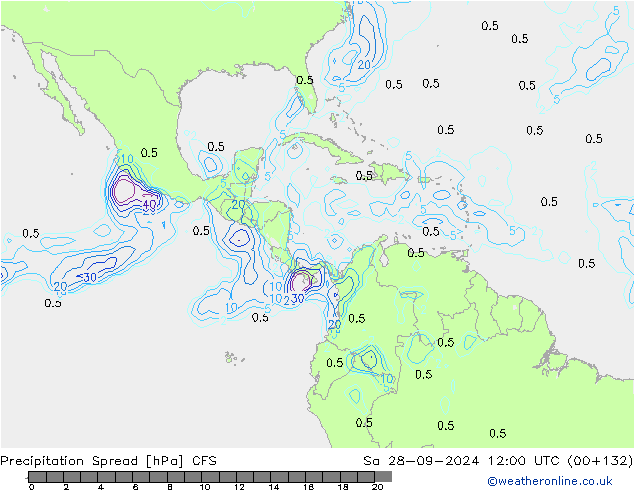 Precipitation Spread CFS Sa 28.09.2024 12 UTC