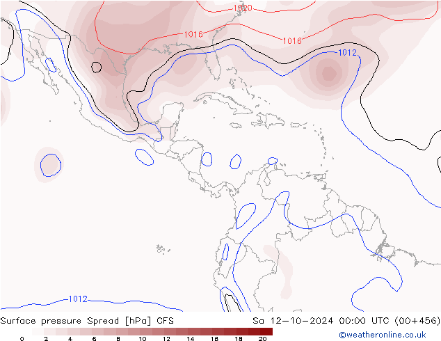 приземное давление Spread CFS сб 12.10.2024 00 UTC