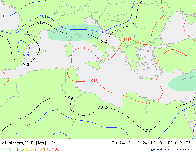 Prąd strumieniowy CFS wto. 24.09.2024 12 UTC