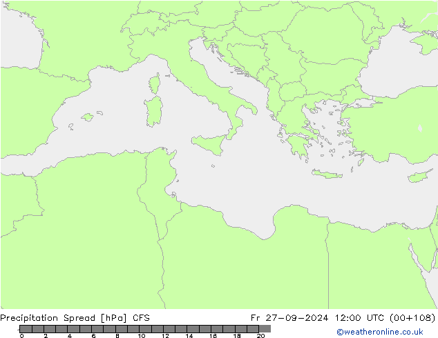 Neerslag Spread CFS vr 27.09.2024 12 UTC