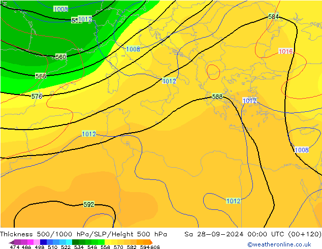 Thck 500-1000гПа CFS сб 28.09.2024 00 UTC