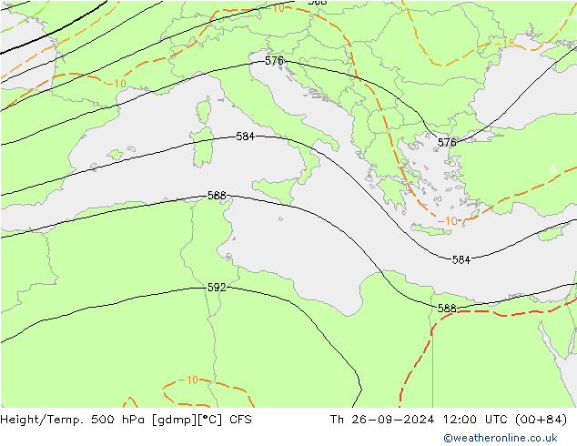 Height/Temp. 500 hPa CFS Th 26.09.2024 12 UTC