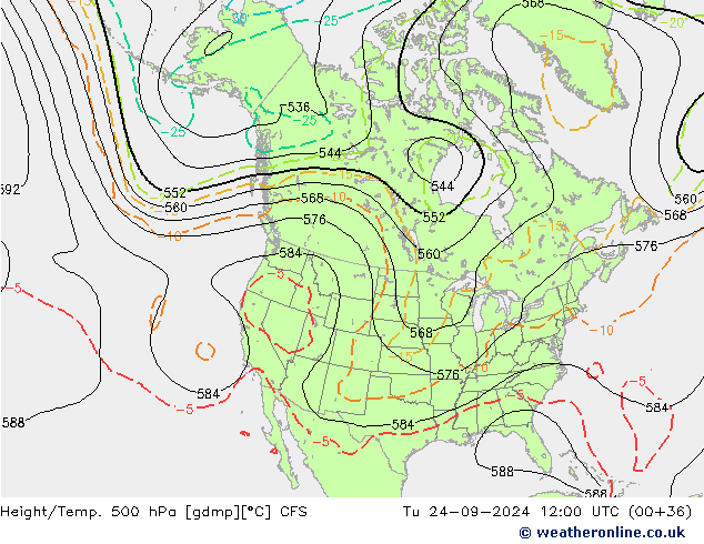 Height/Temp. 500 hPa CFS Ter 24.09.2024 12 UTC