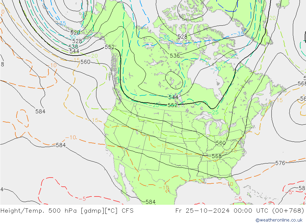 Height/Temp. 500 hPa CFS Fr 25.10.2024 00 UTC