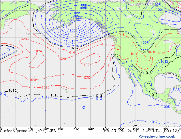 Surface pressure CFS Mo 23.09.2024 12 UTC