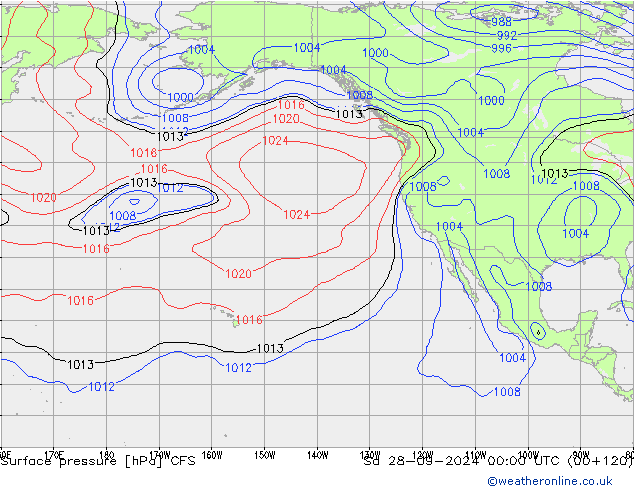 Surface pressure CFS Sa 28.09.2024 00 UTC