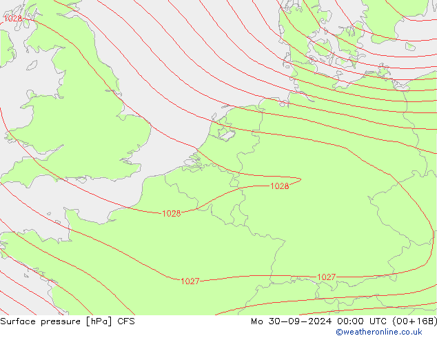 Surface pressure CFS Mo 30.09.2024 00 UTC