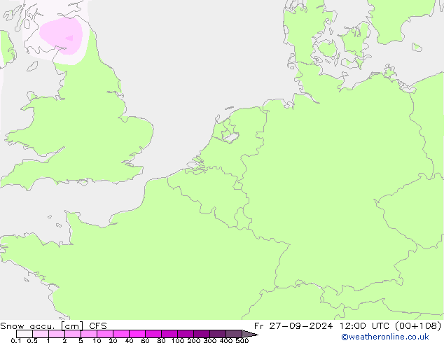 Snow accu. CFS Fr 27.09.2024 12 UTC