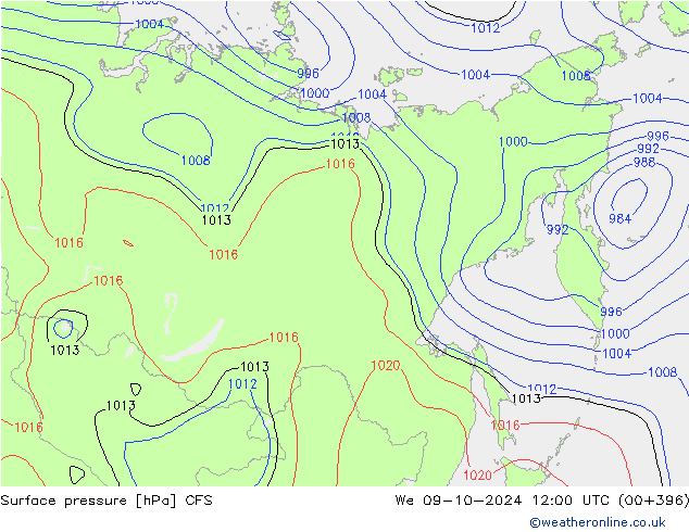 ciśnienie CFS śro. 09.10.2024 12 UTC