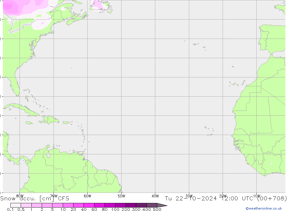 Snow accu. CFS Tu 22.10.2024 12 UTC