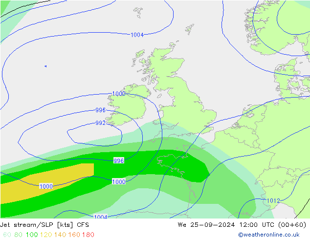 Jet stream/SLP CFS We 25.09.2024 12 UTC