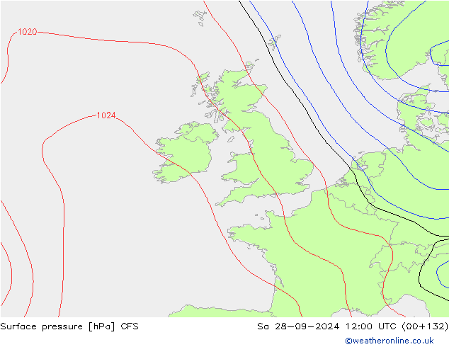 Surface pressure CFS Sa 28.09.2024 12 UTC