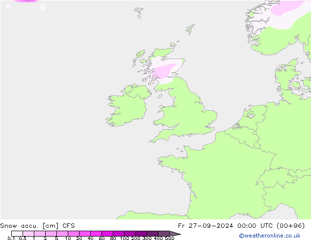 Snow accu. CFS ven 27.09.2024 00 UTC