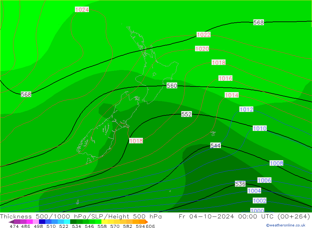 Thck 500-1000гПа CFS пт 04.10.2024 00 UTC