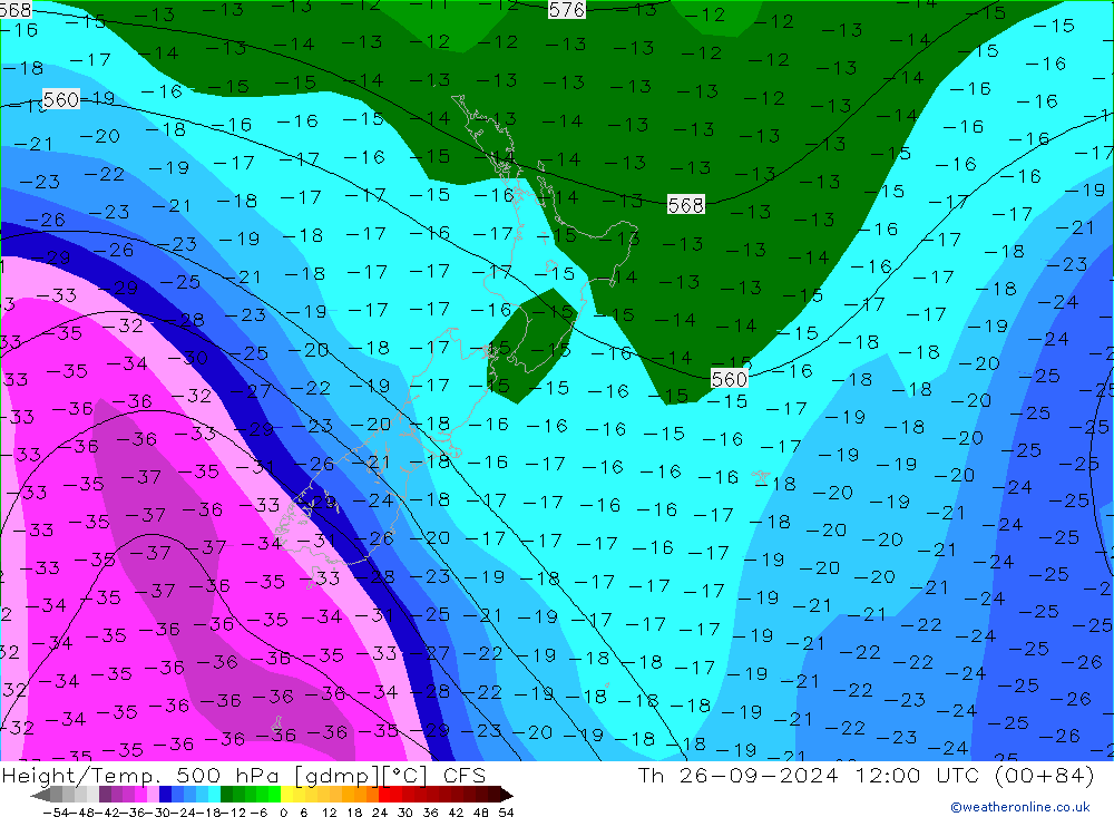 Height/Temp. 500 hPa CFS Th 26.09.2024 12 UTC