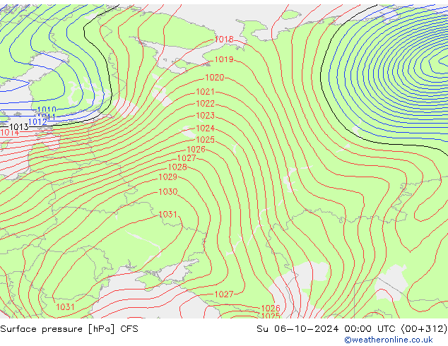 Surface pressure CFS Su 06.10.2024 00 UTC