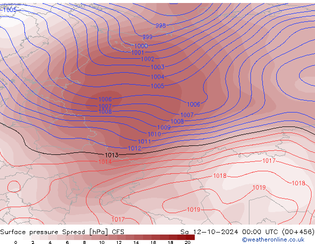 приземное давление Spread CFS сб 12.10.2024 00 UTC