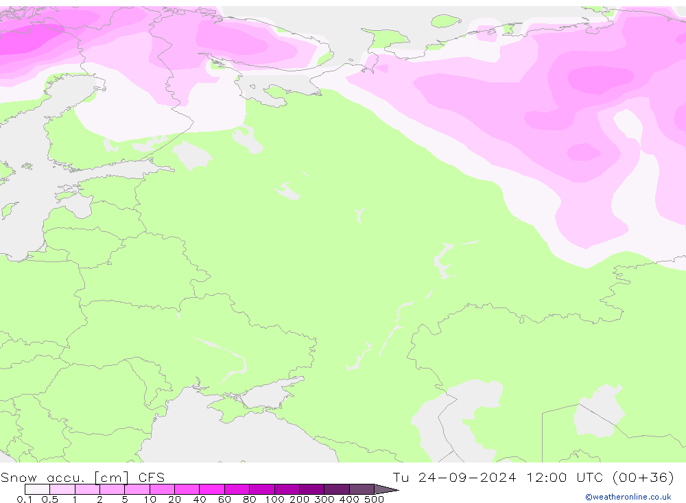 Snow accu. CFS  24.09.2024 12 UTC