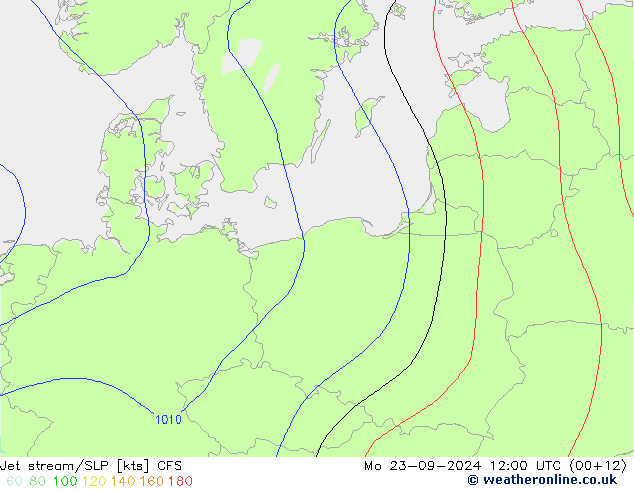 Jet stream/SLP CFS Mo 23.09.2024 12 UTC