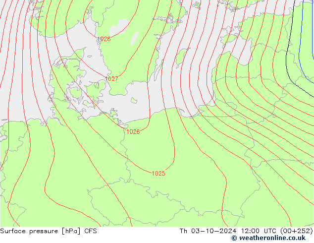 Surface pressure CFS Th 03.10.2024 12 UTC