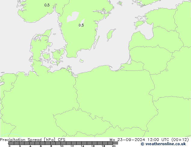 Precipitation Spread CFS Mo 23.09.2024 12 UTC