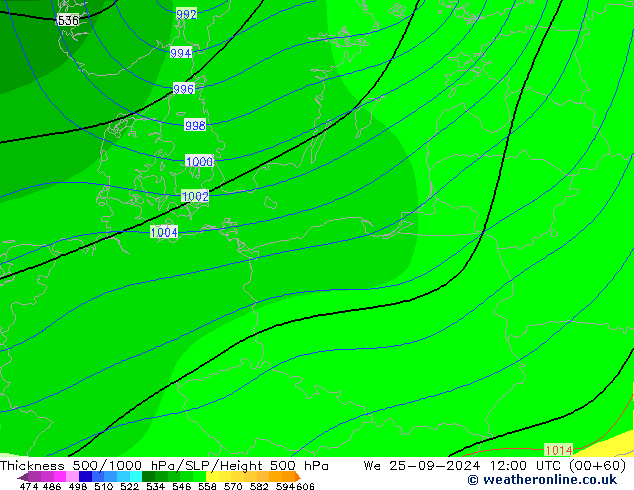 Thck 500-1000hPa CFS St 25.09.2024 12 UTC