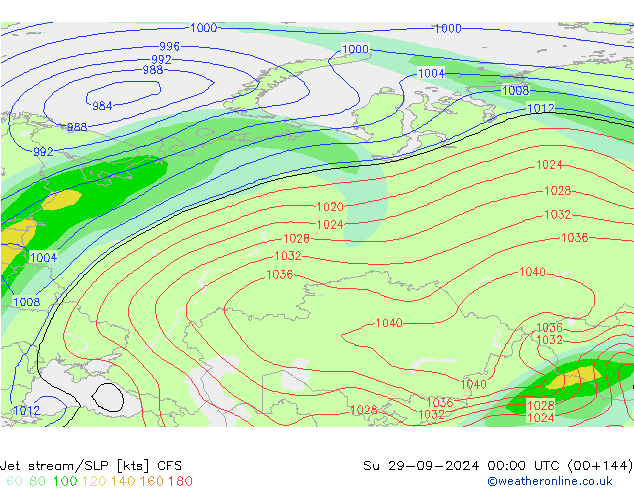 Polarjet/Bodendruck CFS So 29.09.2024 00 UTC