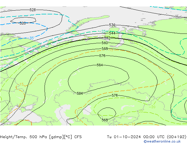 Height/Temp. 500 hPa CFS Tu 01.10.2024 00 UTC