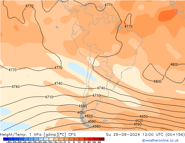 Height/Temp. 1 гПа CFS Вс 29.09.2024 12 UTC