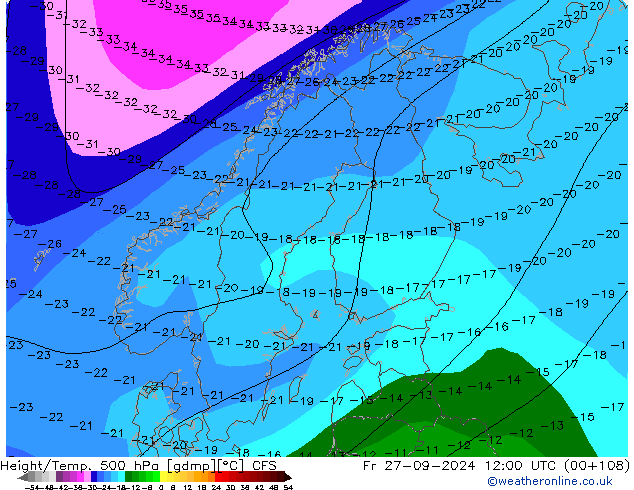 Height/Temp. 500 hPa CFS Fr 27.09.2024 12 UTC