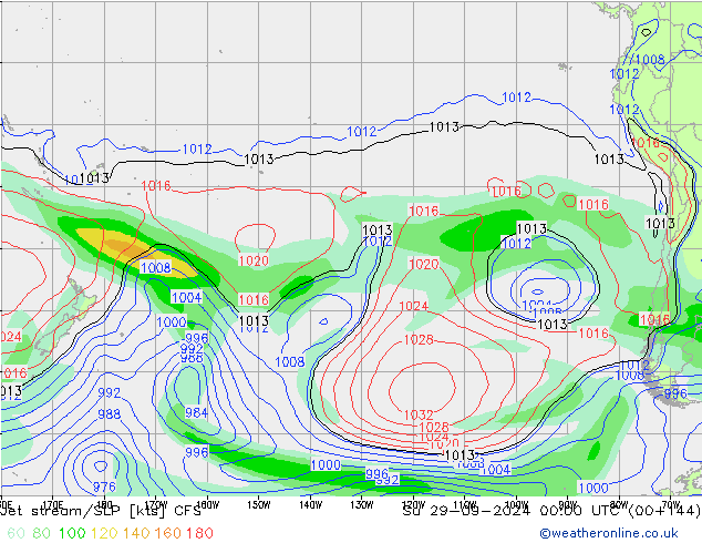 Jet Akımları/SLP CFS Paz 29.09.2024 00 UTC