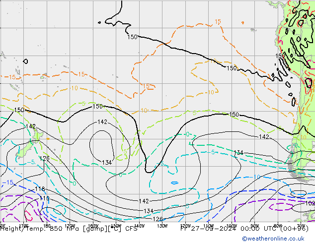 Height/Temp. 850 hPa CFS  27.09.2024 00 UTC