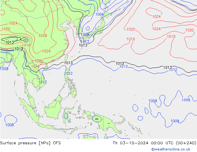 приземное давление CFS чт 03.10.2024 00 UTC