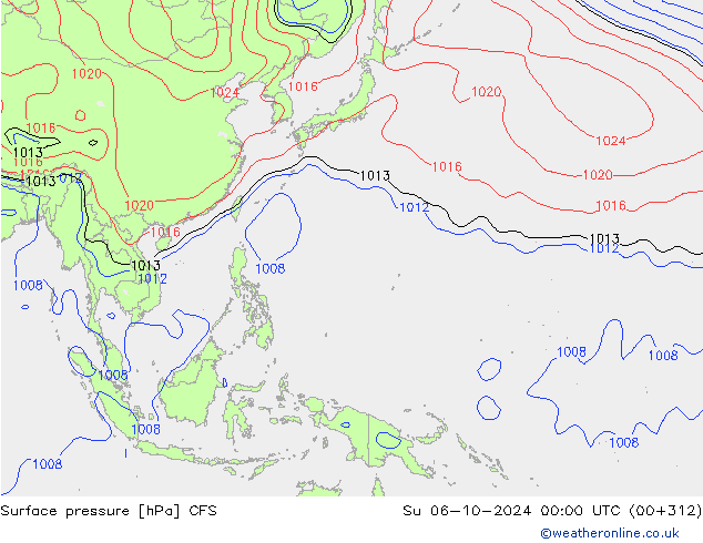 Surface pressure CFS Su 06.10.2024 00 UTC