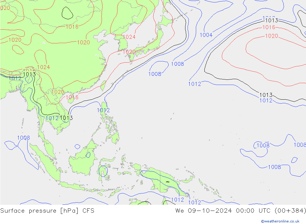 Luchtdruk (Grond) CFS wo 09.10.2024 00 UTC