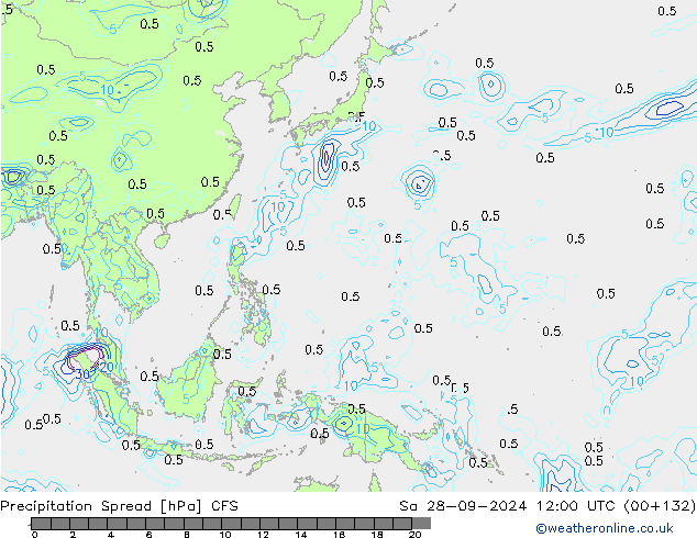 precipitação Spread CFS Sáb 28.09.2024 12 UTC