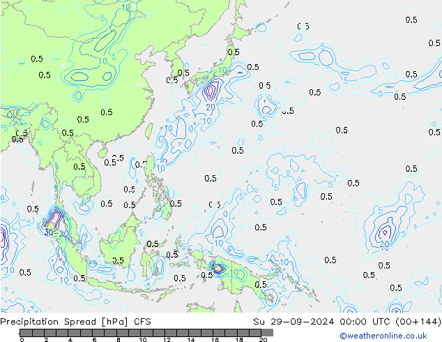 Precipitación Spread CFS dom 29.09.2024 00 UTC