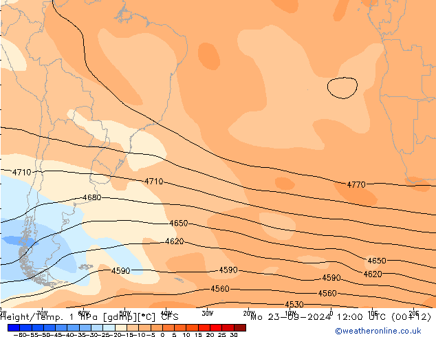 Height/Temp. 1 гПа CFS пн 23.09.2024 12 UTC