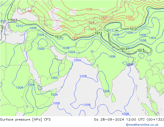 Surface pressure CFS Sa 28.09.2024 12 UTC