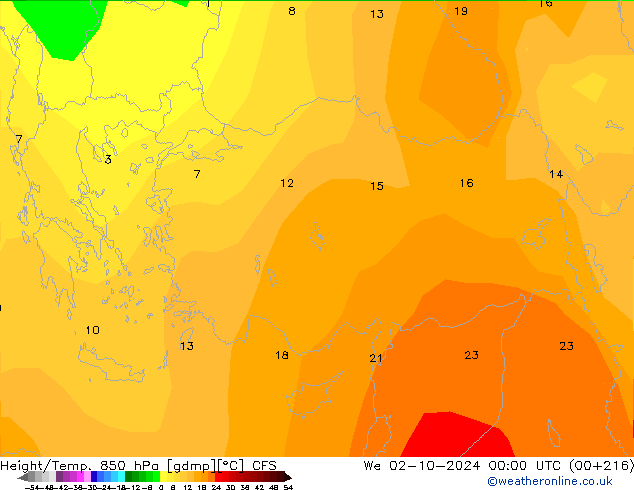 Height/Temp. 850 hPa CFS  02.10.2024 00 UTC