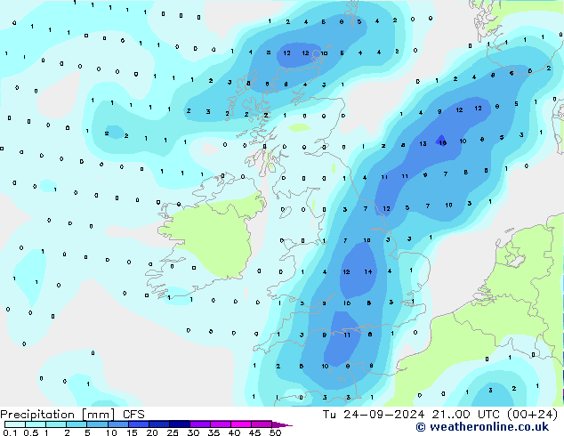 Neerslag CFS di 24.09.2024 00 UTC