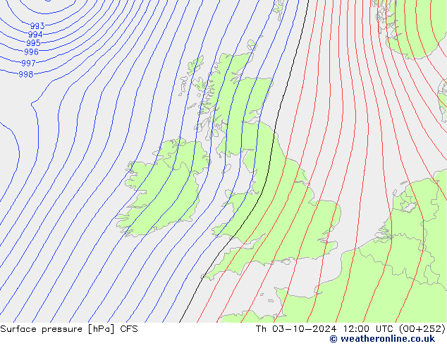 Surface pressure CFS Th 03.10.2024 12 UTC