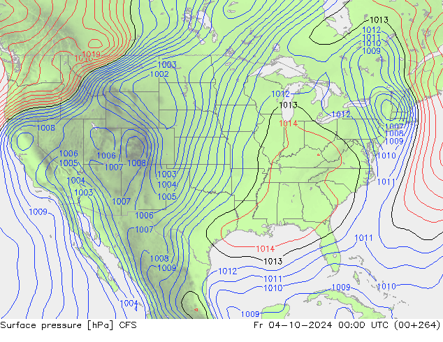 Luchtdruk (Grond) CFS vr 04.10.2024 00 UTC