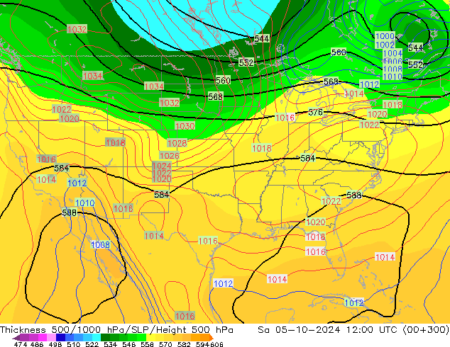 Thck 500-1000hPa CFS Sáb 05.10.2024 12 UTC