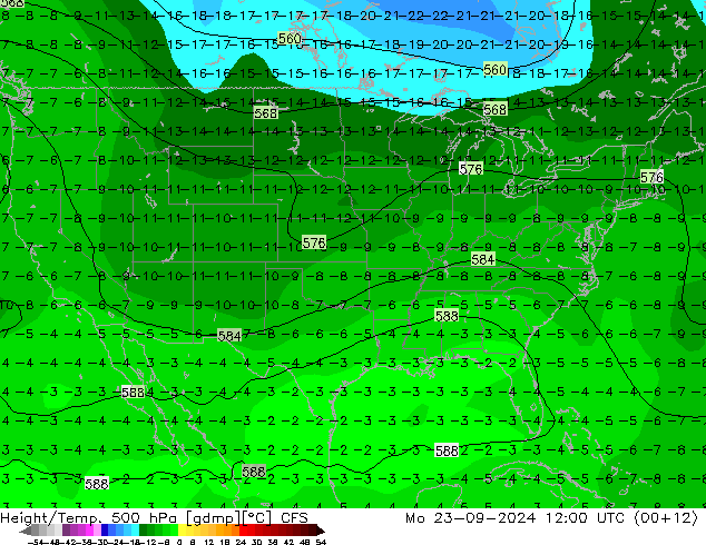 Height/Temp. 500 hPa CFS Mo 23.09.2024 12 UTC